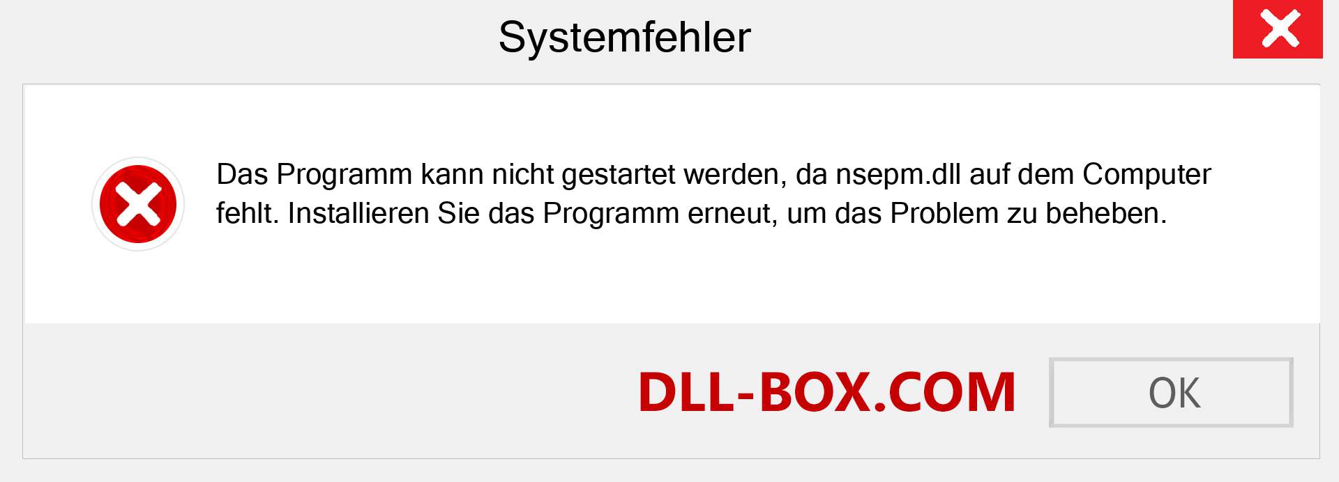 nsepm.dll-Datei fehlt?. Download für Windows 7, 8, 10 - Fix nsepm dll Missing Error unter Windows, Fotos, Bildern