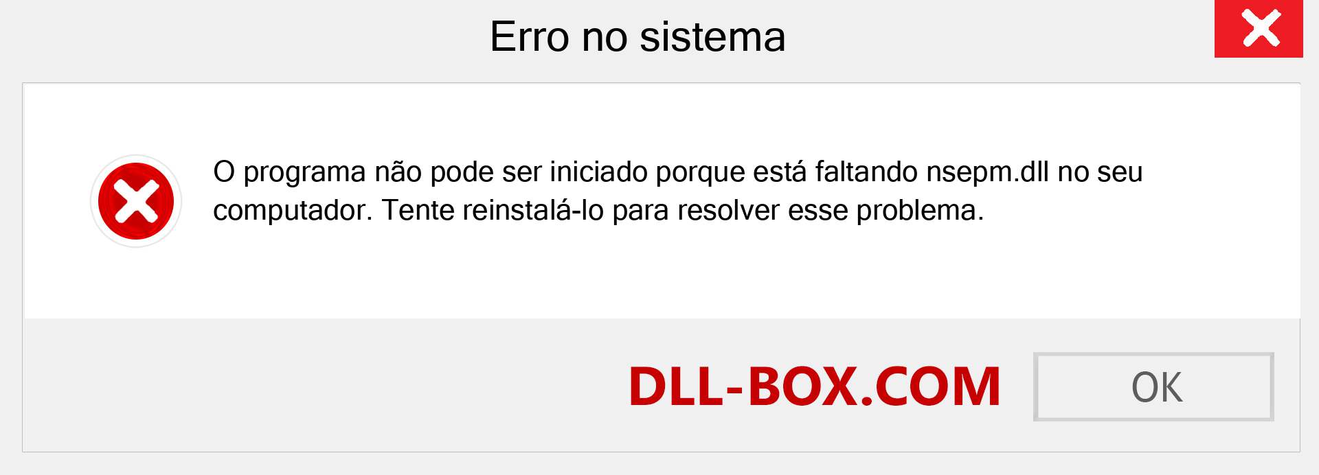 Arquivo nsepm.dll ausente ?. Download para Windows 7, 8, 10 - Correção de erro ausente nsepm dll no Windows, fotos, imagens